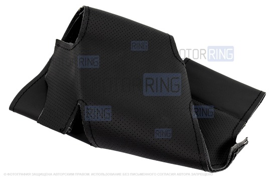 Кожаная оплетка руля 1118 Sal-Man анатомической формы с черной строчкой для Лада Калина, Приора