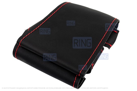 Кожаная оплетка руля Sal-Man анатомической формы с красной строчкой для ВАЗ 2105-2107, Лада 4х4 (Нива)