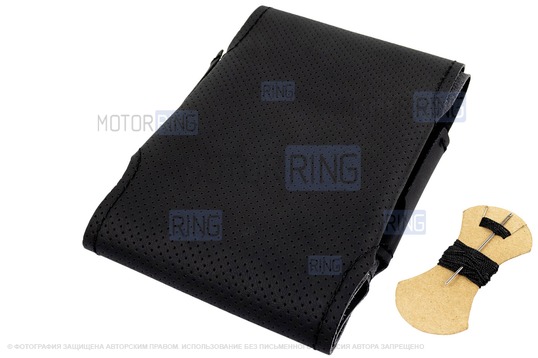 Кожаная оплетка руля Sal-Man анатомической формы с черной строчкой для Лада 4х4 (Нива) Урбан_1