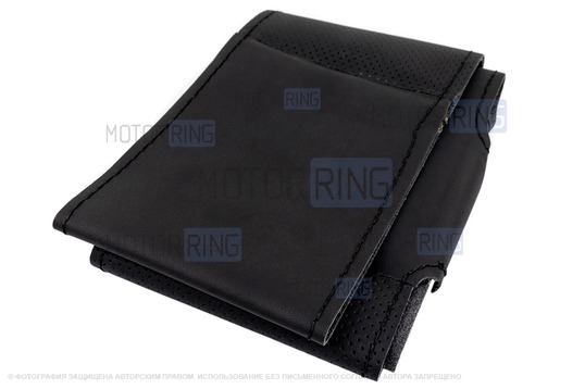 Кожаная оплетка руля Sal-Man анатомической формы с черной строчкой для Лада 4х4 (Нива) Урбан