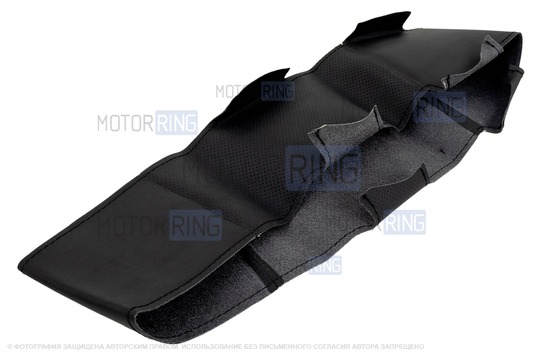 Кожаная оплетка руля Sal-Man анатомической формы с черной строчкой для Лада 4х4 (Нива) Урбан