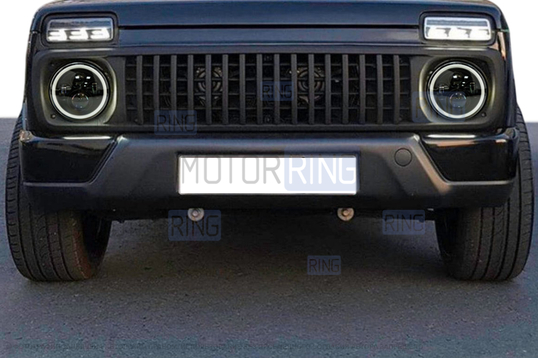 Решетка радиатора черная матовая в стиле Мерседеса для Лада 4х4 (Нива), Нива Урбан_1