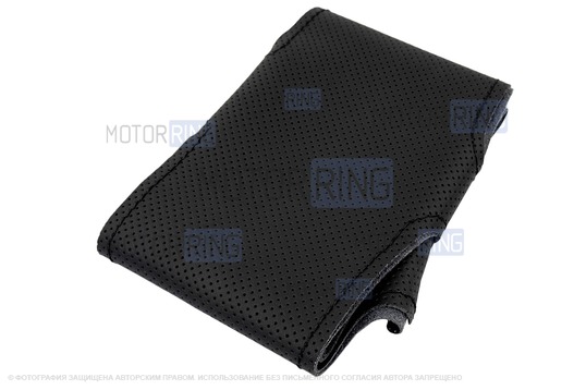 Кожаная оплетка руля Sal-Man анатомической формы с черной строчкой для Лада Калина, Шевроле Нива без подушки безопасности