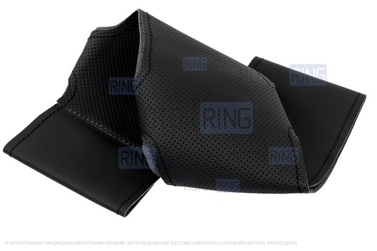 Кожаная оплетка руля Sal-Man анатомической формы с черной строчкой для Лада Калина, Шевроле Нива без подушки безопасности