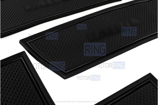 Комплект силиконовых черных ковриков панели приборов и консоли для Лада Калина