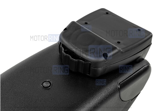 Подлокотник-бокс в экокоже с красной строчкой для Лада Ларгус, Renault Logan, Sandero, Nissan Almera