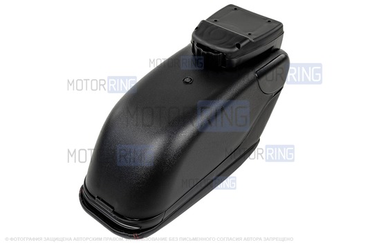 Подлокотник-бокс в экокоже с красной строчкой для Лада Ларгус, Renault Logan, Sandero, Nissan Almera