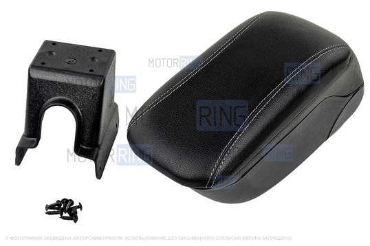 Подлокотник-бокс Sal-Man в экокоже с серой строчкой для Лада Ларгус, Renault Logan, Sandero, Nissan Almera_1