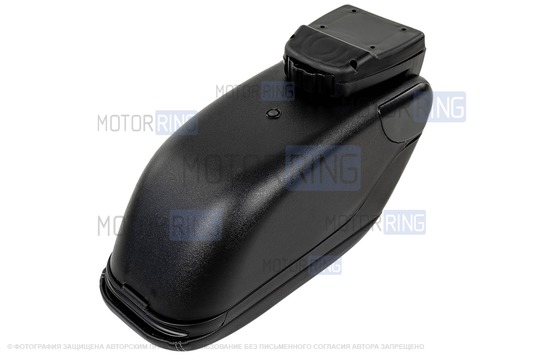 Подлокотник-бокс Sal-Man в экокоже с серой строчкой для Лада Ларгус, Renault Logan, Sandero, Nissan Almera