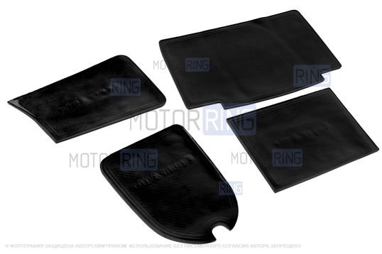 Комплект черно-белых силиконовых ковриков панели приборов и консоли Super Auto для ВАЗ 2113-2115