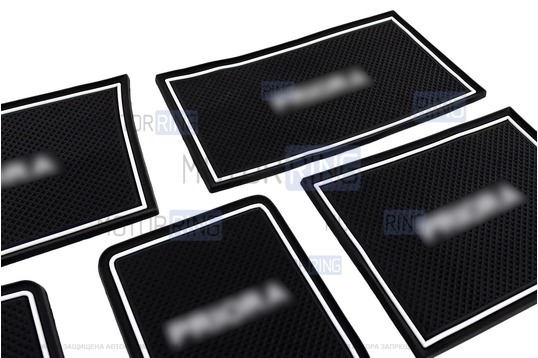 Комплект силиконовых черно-белых ковриков панели приборов и консоли для Лада Приора 1 (2007-2012)
