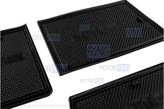 Комплект силиконовых черных ковриков панели приборов и консоли для Лада Приора 2 (2013-2018)