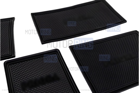 Комплект силиконовых черных ковриков панели приборов и консоли для Лада Приора 1 (2007-2012)