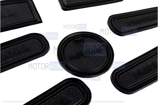 Комплект силиконовых черных ковриков панели приборов и консоли для Лада Приора 1 (2007-2012)