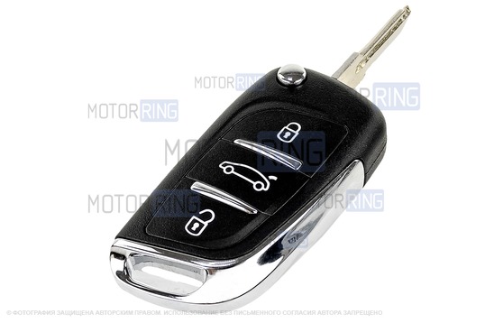 Выкидной ключ зажигания в стиле Пежо без чипа (пустой) для ВАЗ 2101-2107, Лада 4х4, Нива Легенд_1