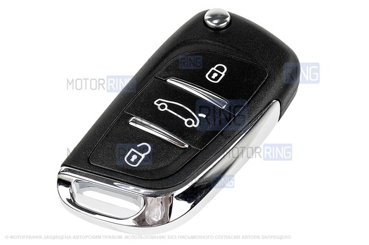 Выкидной ключ зажигания в стиле Пежо без чипа (пустой) для ВАЗ 2101-2107, Лада 4х4, Нива Легенд