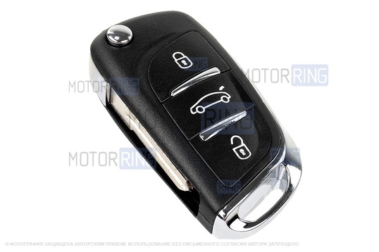 Выкидной ключ зажигания в стиле Пежо без чипа (пустой) для ВАЗ 2101-2107, Лада 4х4, Нива Легенд