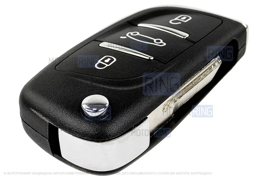 Выкидной ключ зажигания в стиле Пежо без чипа (пустой) для ВАЗ 2101-2107, Лада 4х4, Нива Легенд