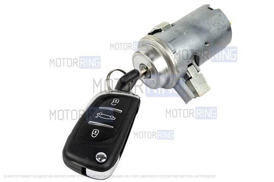 Замок зажигания с выкидным ключом в стиле Пежо без чипа (пустой) для ВАЗ 2101-2107, Лада 4х4, Нива Легенд