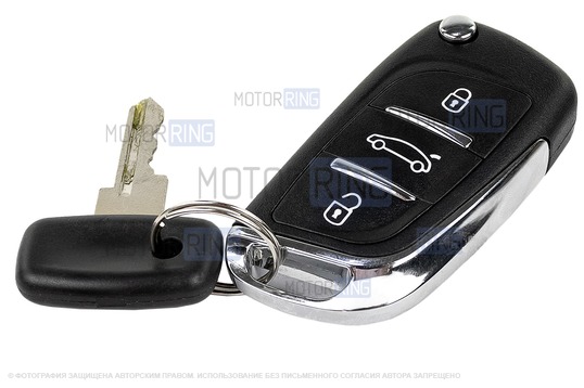 Замок зажигания с выкидным ключом в стиле Пежо без чипа (пустой) для ВАЗ 2101-2107, Лада 4х4, Нива Легенд