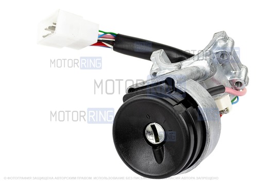 Замок зажигания с выкидным ключом в стиле Пежо без чипа (пустой) и личинками нового образца для ВАЗ 2108-21099, 2113, 2114