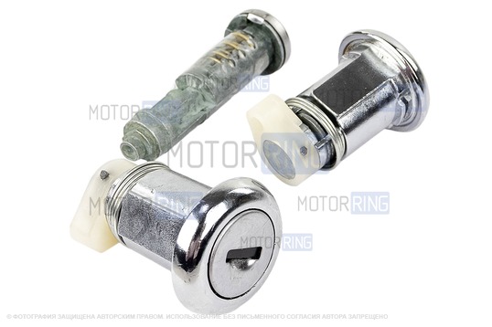 Замок зажигания нового образца с выкидным ключом в стиле Peugeot без чипа (пустой) и личинками замков для ВАЗ 2110-2112