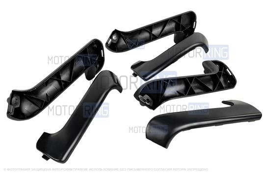 Комплект черных внутренних ручек-подлокотников дверей для Лада Гранта, Гранта FL, Калина 2, Датсун