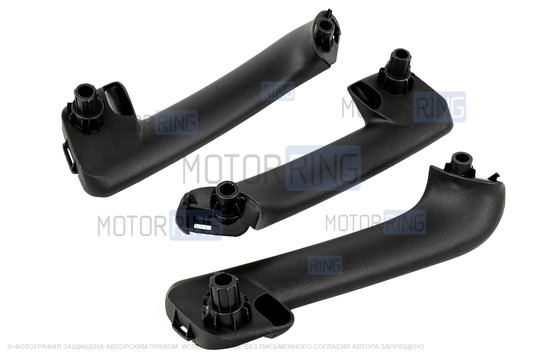 Комплект черных внутренних ручек-подлокотников дверей для Лада Гранта, Гранта FL, Калина 2, Датсун