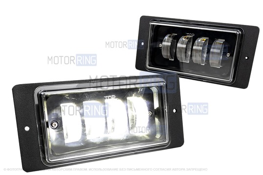 Светодиодные ПТФ Эконом (4 линзы, 36W, 2600lux) для ВАЗ 2110-2112, 2113-2115, Шевроле Нива до рестайлинга 2009 года_1