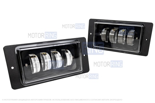 Светодиодные ПТФ Эконом (4 линзы, 36W, 2600lux) для ВАЗ 2110-2112, 2113-2115, Шевроле Нива до рестайлинга 2009 года