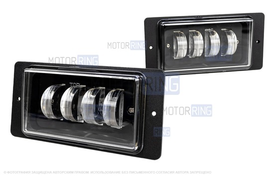 Светодиодные ПТФ Эконом (4 линзы, 36W, 2600lux) для ВАЗ 2110-2112, 2113-2115, Шевроле Нива до рестайлинга 2009 года