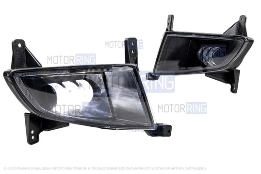 Светодиодные ПТФ серии Эконом (5 линз, 15w, 2200lux) в рестайлинговый бампер для Лада Приора SE, Приора 2_1