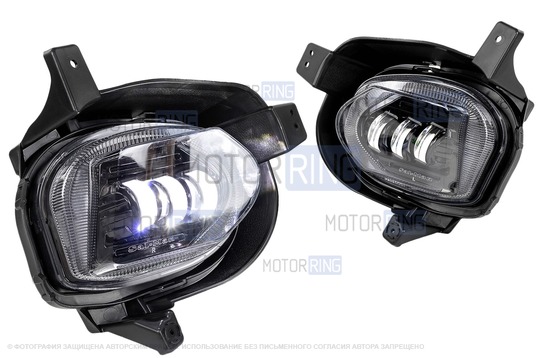 Диодные ПТФ Sal-Man 50W 4600lux 6000К 3 линзы для Hyundai Solaris 2 с 2020 г.в. (рестайлинг)_1