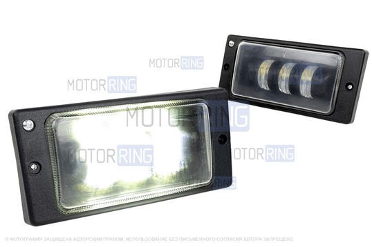 Светодиодные ПТФ Эконом (3 линзы, 19W, 1600lux) для ВАЗ 2110-2112, 2113-2115, Шевроле Нива до рестайлинга 2009 года_1