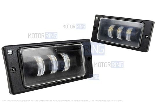 Светодиодные ПТФ Эконом (3 линзы, 19W, 1600lux) для ВАЗ 2110-2112, 2113-2115, Шевроле Нива до рестайлинга 2009 года