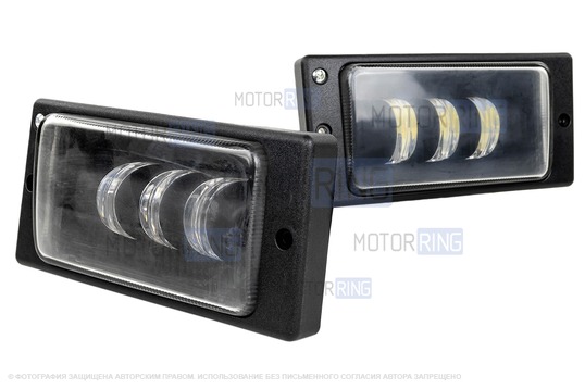 Светодиодные ПТФ Эконом (3 линзы, 19W, 1600lux) для ВАЗ 2110-2112, 2113-2115, Шевроле Нива до рестайлинга 2009 года