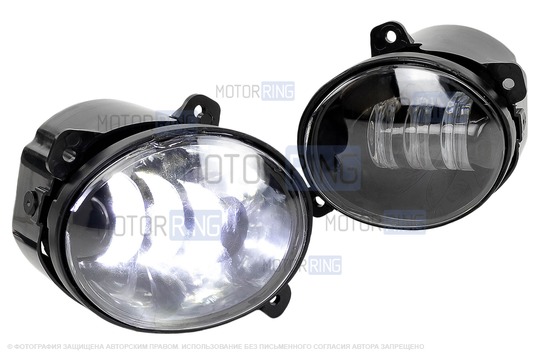 Двухцветные диодные ПТФ серии Эконом (22W, 2800lux) для Лада Калина, Калина 2, Гранта, Ларгус, Датсун до 2019 г.в., УАЗ Патриот