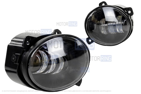 Двухцветные диодные ПТФ серии Эконом (22W, 2800lux) для Лада Калина, Калина 2, Гранта, Ларгус, Датсун до 2019 г.в., УАЗ Патриот