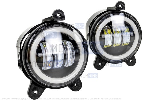 Диодные ПТФ серии Эконом (46W, 2600lux) с кольцом ДХО для Лада Приора, Шевроле Нива с 2009 г.в., Лада Нива 2123, ГАЗ Газель