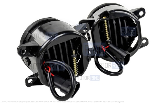 Диодные ПТФ серии Эконом (46W, 2600lux) с кольцом ДХО для Лада Гранта FL, Веста, Веста NG, Икс Рей, Ларгус FL, Нива Урбан, Рено