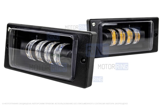 Светодиодные ПТФ Эконом (4 линзы, 20W, 1200lux) для ВАЗ 2110-2112, 2113-2115, Шевроле Нива до рестайлинга 2009 года