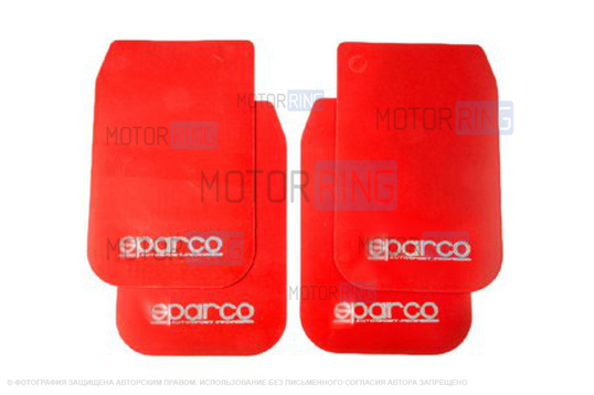 Универсальные большие брызговики SPARCO красные_1