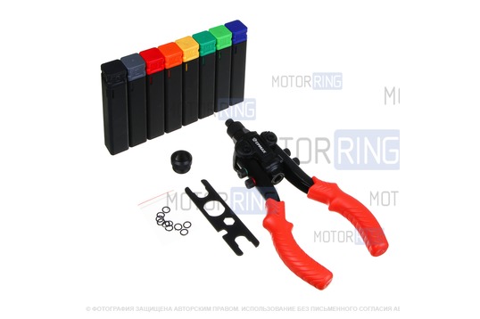 Заклепочник универсальный двуручный для вытяжных и резьбовых заклепок Ермак (насадки: 2.4,3.2,4.0,4.8,6.4мм)_1