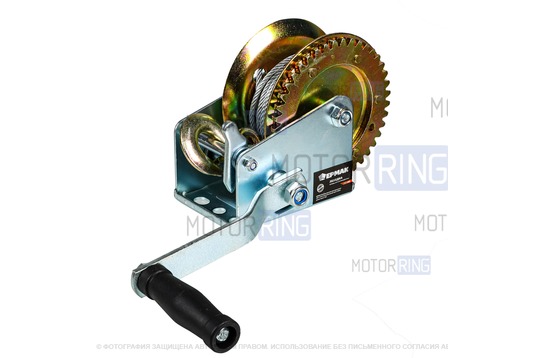 Лебедка ручная шестеренчатая Ермак TRT 1101C (металлический трос) 450кг, длина троса 10м_1