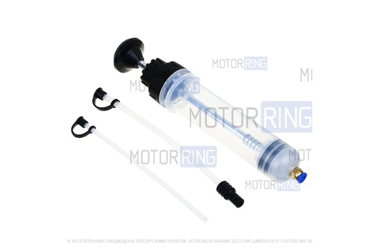 Шприц для масла пластиковый 200мл прозрачный корпус Ермак_1