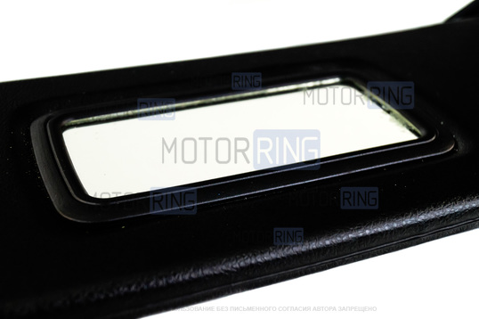 Черные солнцезащитные козырьки с зеркалом и центральным кронштейном для Лада 4х4 (Нива) 1993-2019 г.в.