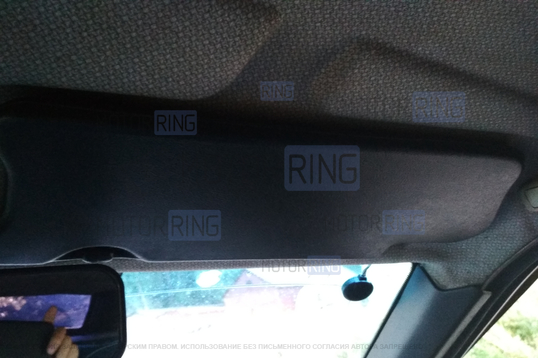 Черные солнцезащитные козырьки с зеркалом и центральным кронштейном для Лада 4х4 (Нива) 1993-2019 г.в.