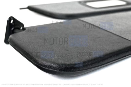 Черные солнцезащитные козырьки с зеркалом и комплектом саморезов для ВАЗ 2101-2107