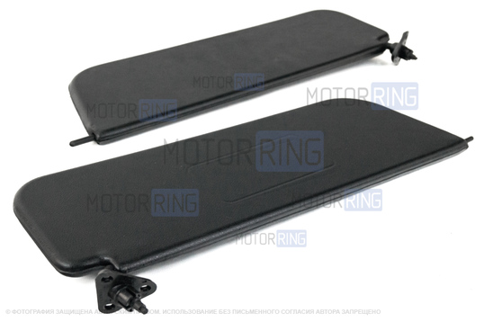 Черные солнцезащитные козырьки с зеркалом и комплектом саморезов для ВАЗ 2101-2107