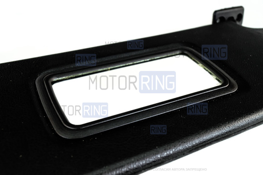 Черные солнцезащитные козырьки с зеркалом, крючками и комплектом саморезов для ВАЗ 2108-21099, 2113-2115